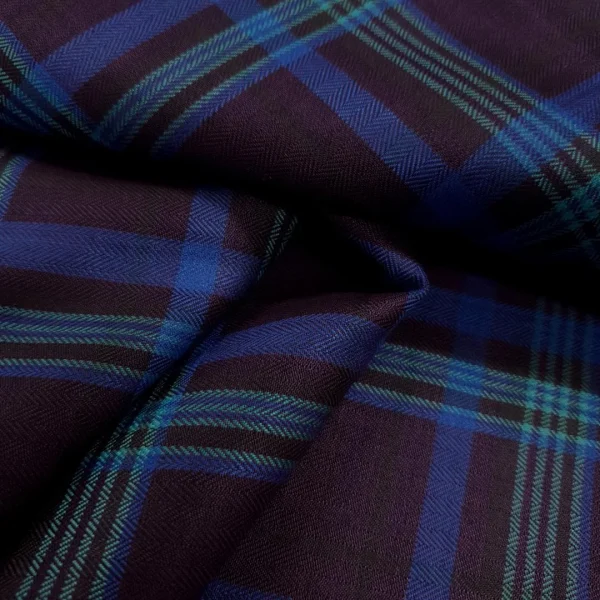 POLY RAYON SUITING CHECK HERRRINGBONE PURPLE