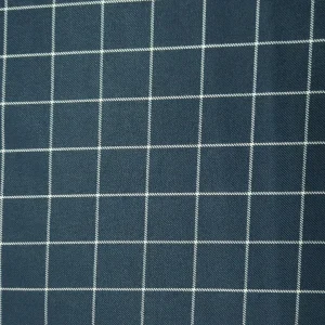 TWILL-CHECK SUITING  NAVY BLUE