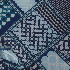 PRINTED YORYU CHIFON METRO-RINGS BLUE