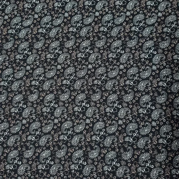 PRINTED YORYU CHIFFON(M043)-PAISLEY BLACK