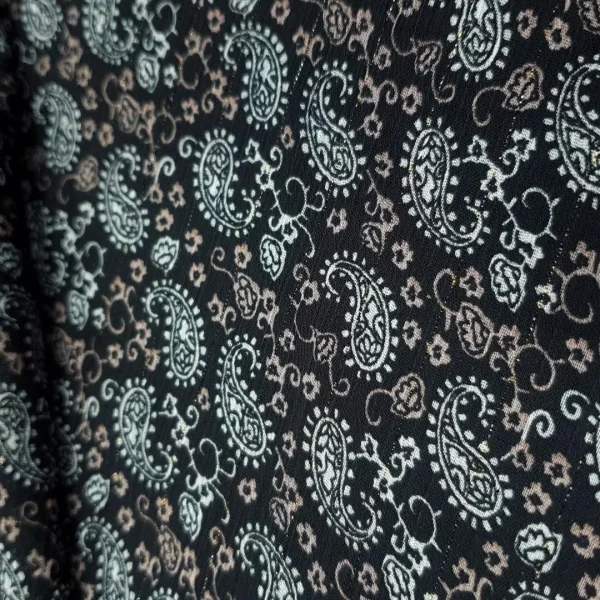 PRINTED YORYU CHIFFON(M043)-PAISLEY BLACK