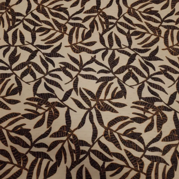 PYCLX-LF.BRN-1-1.webp PRINTED YORYU CHIFFON LUREX LEAF BROWN