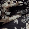 PRINTED YORYU CHIFFON MEDIUM FLORAL BLACK