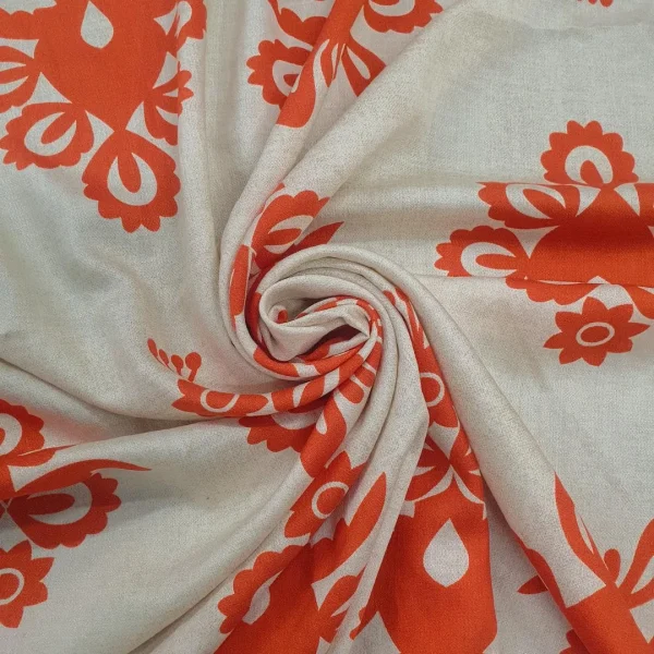 RAYON CREPE CRINKLE TRADITIONAL ORNG and STN