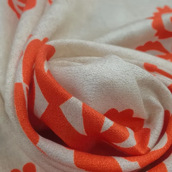 RAYON CREPE CRINKLE TRADITIONAL ORNG and STN