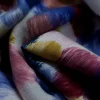 RAYON CHALLIS PRINT BRUSH STROKE GOLD