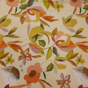 RAYON CHALLIS PRINTED CAMENGO FLORAL APRICOT