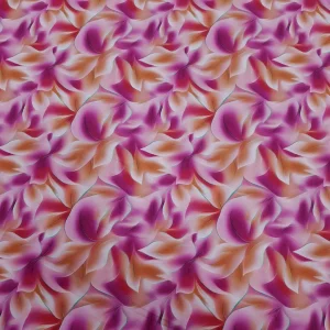 RAYON CHALLIS PRINTED LEAF LIKE CERISE