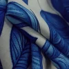 RAYON CHALLIS PRINTED LEAF1 BLUE