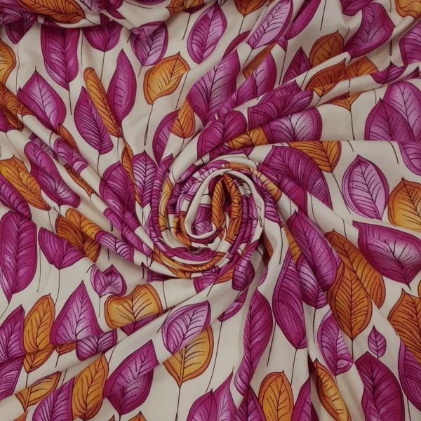 RAYCH-LEAF1.C-2.webp RAYON CHALLIS PRINTED LEAF1 CERISE