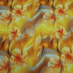 RAYON CHALLIS PRINTED ROSE YELLOW
