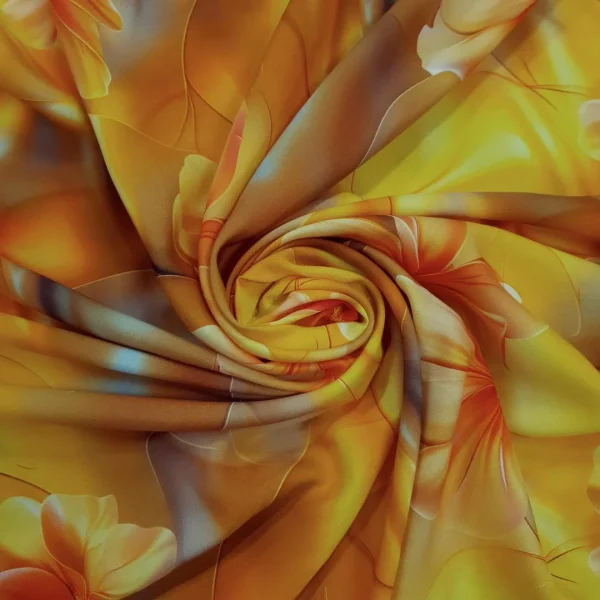 RAYON CHALLIS PRINTED ROSE YELLOW