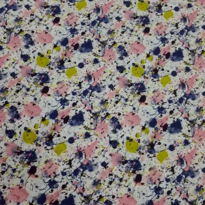 RAYON CHALLIS PRINT SPLATTER PAINTING CHARTREUSE