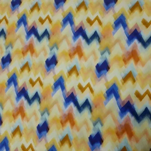 RAYON CHALLIS PRINT ZIGZAG YELLOW