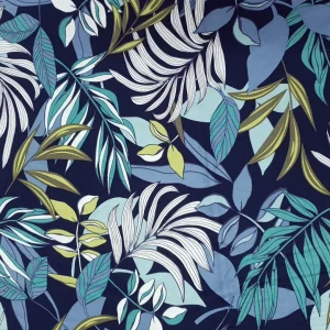RAYON PRINTED VISCOSE PALM NAVY