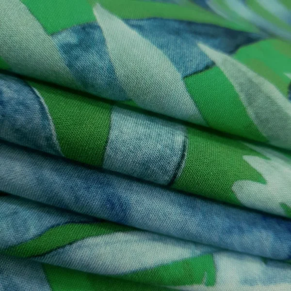 RAYON PRINTED TROPICAL GREEN
