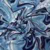 RAYON CHALLIS PRINT ABSTRACT WAVE BLUE