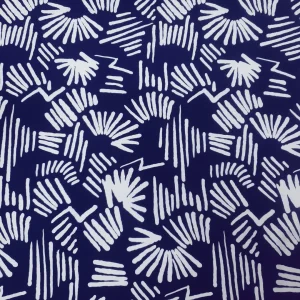 RAYON CHALLIS PRINT BRUSHSTROKE NAVY