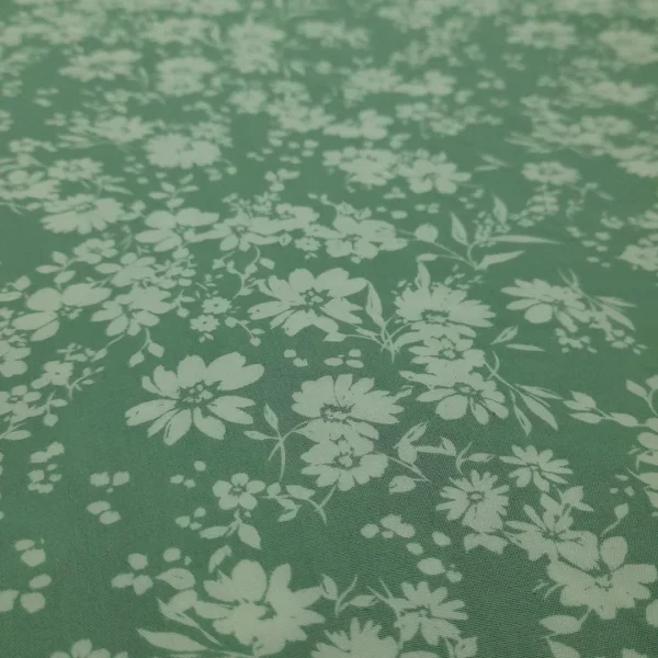 RAYON CHALLIS PRINT SMALL FLOWERS FLORAL MINT