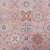 RAYON CHALLIS PRINT GEOMETRIC FLO ORANGE n WHITE