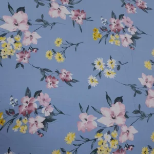 RAYON PRINTED SLUB MULTI FLORAL POWDER