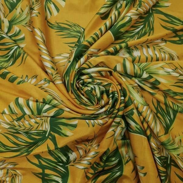 PRINTED STRETCH DUCHESS TROPICAL YELLOW