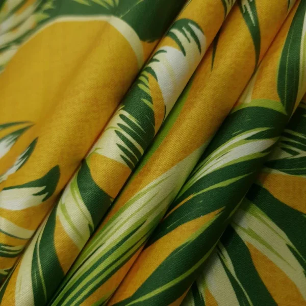 PRINTED STRETCH DUCHESS TROPICAL YELLOW