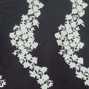 DUCHESS SATIN WITH BEADS AND LASER CUT  DETAILS CREAM