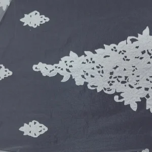 DUCHESS SATIN  LASER CUT  DETAILS IVORY