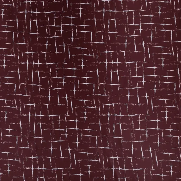 PRINTED DUCHESS SATIN BLOCK MAROON