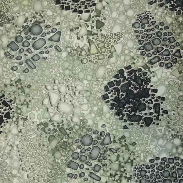 PRINTED DUCHESS SATIN STONES SAGE