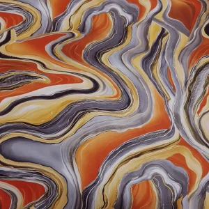 PRINTED DUTCHESS FOILED WAVE 2 ORANGE AND GREY