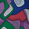 PRINTED ARMANI ABSTRACT(1)  ( D6.C3) TEAL