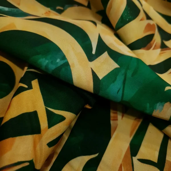 SATIN PRINTED ARMANI ARABIC1 MUSTARD