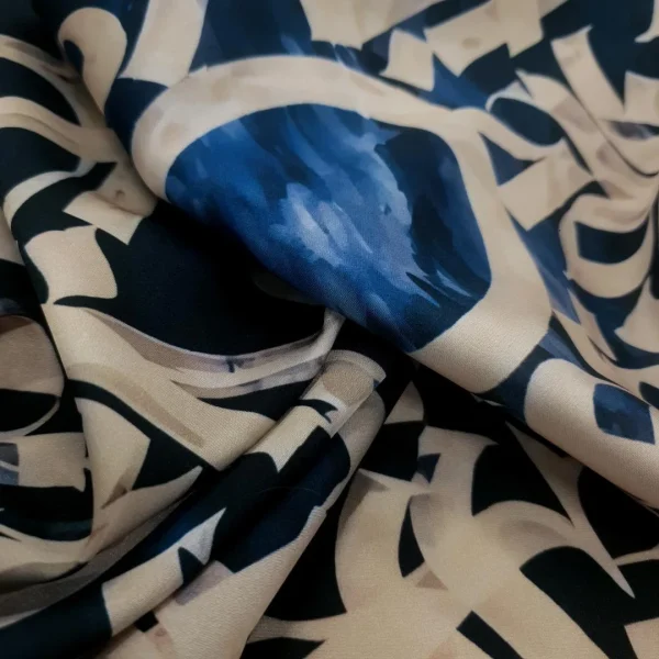 SATIN PRINTED ARMANI ARABIC1 NAVY