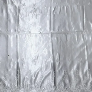 BUBBLE PUFFED SATIN METALLIC WHITE
