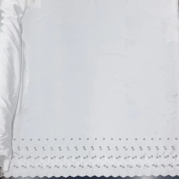 SATIN BORDER EMBROIDERY WHITE