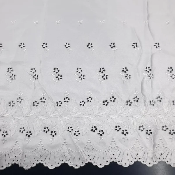 SATIN BORDER EMBROIDERY WHITE