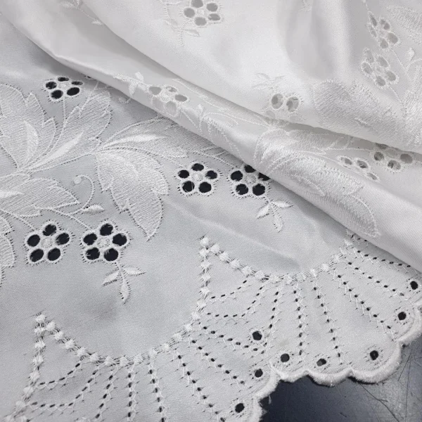 SATIN BORDER EMBROIDERY WHITE