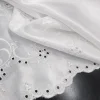 SATIN BORDER EMBROIDERY WHITE SMALL FLORAL