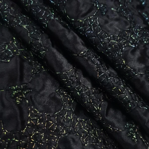 BUBBLE PUFFED SATIN METALLIC BLACK(2)