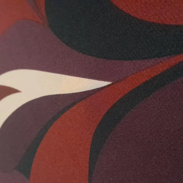 SATIN BUBBLE PRINTED ABSTRACT RED