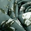 SATIN DULL PRINTED FLORAL SAGE