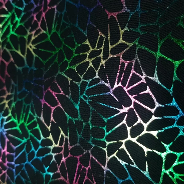 FOILED SATIN  CRACKS  MULTI  BLACK