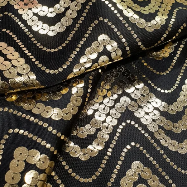 SATIN  FOILED SATIN  GOLD AND BLACK