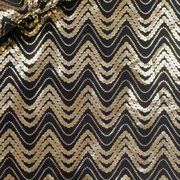 SATIN  FOILED SATIN  GOLD AND BLACK
