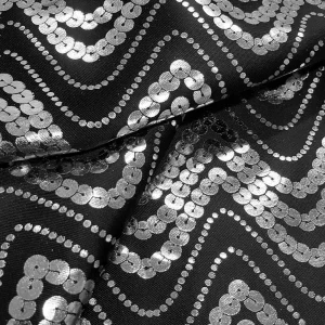 SATIN  FOILED SATIN  SILVER AND BLACK
