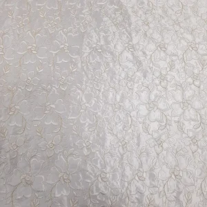 SATIN WITH HEAVY EMBORIDERY LUREX ROSE CREAM