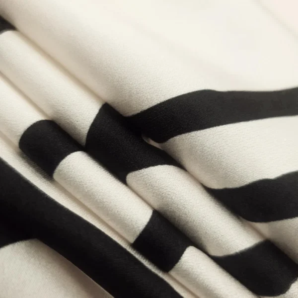 SATIN PRINTED TOTEME STRIPE CREAM