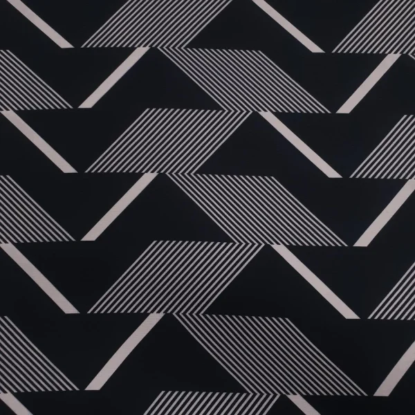 PRINTED BUBBLE SATIN ZIGZAG BLACK